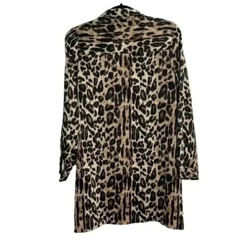 Kenneth Cole Leopard Print Button Down Dress Small - image 2